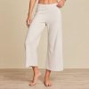 Cream Cropped Wide Leg Knit Pants Supplier | Women's Knit Lounge Pants Manufacturer