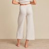 Cream Cropped Wide Leg Knit Pants Supplier | Women's Knit Lounge Pants Manufacturer
