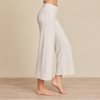 Cream Cropped Wide Leg Knit Pants Supplier | Women's Knit Lounge Pants Manufacturer