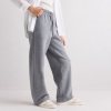 Heather Grey Straight Leg Drawstring Sweatpants Supplier | Women's Lounge Pants Manufacturer