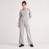 Light Grey Hoodie and Wide Leg Pants Set Supplier | Women's Hoodie Lounge Set Manufacturer
