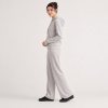 Light Grey Hoodie and Wide Leg Pants Set Supplier | Women's Hoodie Lounge Set Manufacturer