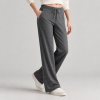 Charcoal Wide Leg Drawstring Sweatpants Supplier | Women's Lounge Pants Manufacturer
