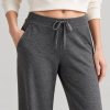 Charcoal Wide Leg Drawstring Sweatpants Supplier | Women's Lounge Pants Manufacturer