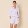 Lilac Notch Collar Shirt and Shorts Set Supplier | Women's Woven Homewear Manufacturer