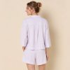 Lilac Notch Collar Shirt and Shorts Set Supplier | Women's Woven Homewear Manufacturer