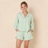 Lilac Notch Collar Shirt and Shorts Set Supplier | Women's Woven Homewear Manufacturer