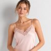 Washable Silk Satin Lace Chemise Supplier | Soft Pink Slip Nightdress