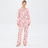 Harvest Print Pajama Set Supplier | Pink Printed Long Sleeve Sleepwear