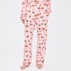 Harvest Print Pajama Set Supplier | Pink Printed Long Sleeve Sleepwear