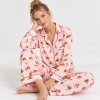 Harvest Print Pajama Set Supplier | Pink Printed Long Sleeve Sleepwear