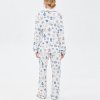 Kitchen Print Pajama Set Supplier | Blue and White Printed Sleepwear
