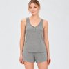 Ribbed Henley Cami and Shorts Set Supplier | Women's Knit Sleepwear