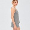 Ribbed Henley Cami and Shorts Set Supplier | Women's Knit Sleepwear