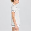 Contrast Piping Short Sleeve Pajama Set Supplier | Women's Jersey Sleepwear