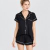 Contrast Piping Short Sleeve Pajama Set Supplier | Women's Jersey Sleepwear