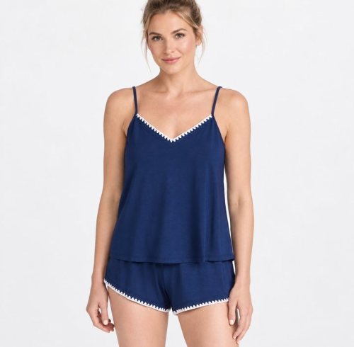Tencel Modal Ruffle Cami and Shorts Set Supplier | Women's Summer Sleepwear
