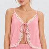 Lace Trim Cami and Wide Leg Pants Set Supplier | Women's Lounge Homewear