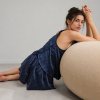 Navy Polka Dot Satin Cami and Shorts Set Supplier | Women's Satin Sleepwear
