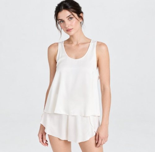 Tiered Satin Cami and Shorts Set Supplier | Women's Layered Sleepwear
