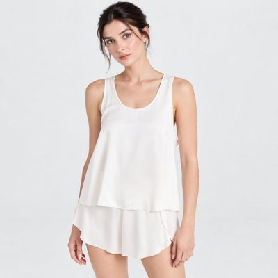 Tiered Satin Cami and Shorts Set Supplier | Women's Layered Sleepwear