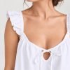 White Swiss Dot Ruffle Cami Set Supplier | Women's Cotton Sleepwear