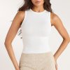 Chocolate Ribbed Knit Racerback Vest Top Supplier | Women's Cropped Lounge Top