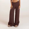 Chocolate Half Placket Knit Jumper and Wide Leg Trousers Set Supplier | Knit Loungewear