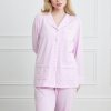 Ivory Stretch Cotton Pajama Set Supplier | Long Sleeve Notch Collar Sleepwear