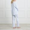 Ivory Stretch Cotton Pajama Set Supplier | Long Sleeve Notch Collar Sleepwear