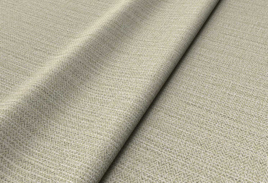 Close-up of beige woven fabric with soft folds, showing the fine interlaced texture of warp and weft yarns