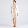 Brick Red Short Satin Robe with Self-Tie Belt Supplier | Women's Dressing Gown