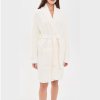 Cream Waffle Knit Robe with Shawl Collar Supplier | Private Label Spa Robe