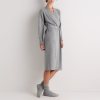 Heather Grey Cashmere Knit Robe Supplier | Women's Shawl Collar Dressing Gown
