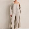 Oatmeal Linen Robe with Shawl Collar Supplier | Washed Linen Dressing Gown