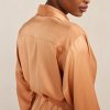 Copper Washable Silk Robe Supplier | Women's Collared Silk Dressing Gown