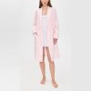 Pink Gingham Cotton Robe Supplier | Women's Poplin Dressing Gown