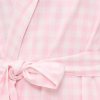 Pink Gingham Cotton Robe Supplier | Women's Poplin Dressing Gown