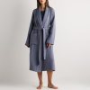 Mist Blue Waffle Cotton Robe Supplier | Turkish Cotton Spa Gown