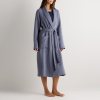 Mist Blue Waffle Cotton Robe Supplier | Turkish Cotton Spa Gown