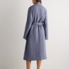 Mist Blue Waffle Cotton Robe Supplier | Turkish Cotton Spa Gown