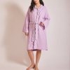 Crinkle Cotton Robe Supplier | Women's Open Front Dressing Gown
