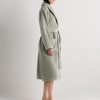 Turkish Cotton Terry Robe in Birch and Sage Supplier | Women's Spa Bathrobe