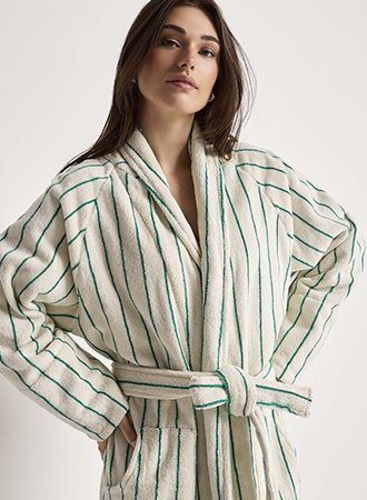 Belted striped bathrobe from the KoalaPurr robe range