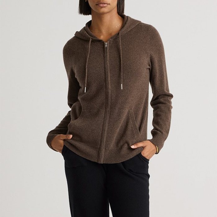 Women's Cashmere Knit Zip-Up Hoodie, Loungewear Manufacturer