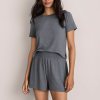 Women's Heathered Modal Smocked Waist Lounge Shorts, Loungewear Manufacturer