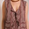 Women's Printed Cotton Tie Front Vest, Loungewear Manufacturer