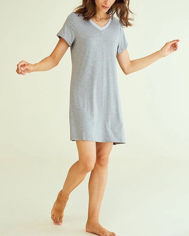 Grey V-neck t-shirt nightgown