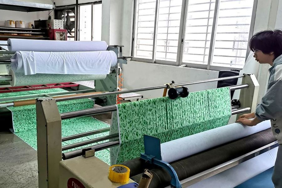 Printed sleepwear fabric in KoalaPurr’s own production setup