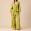 Women's Cotton Linen Pajama Set with Lace Trim, Sleepwear Manufacturer